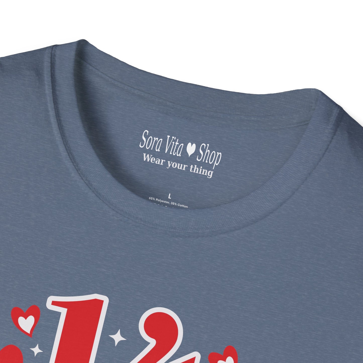 Personalized 14 February Script Heart Identity Tee