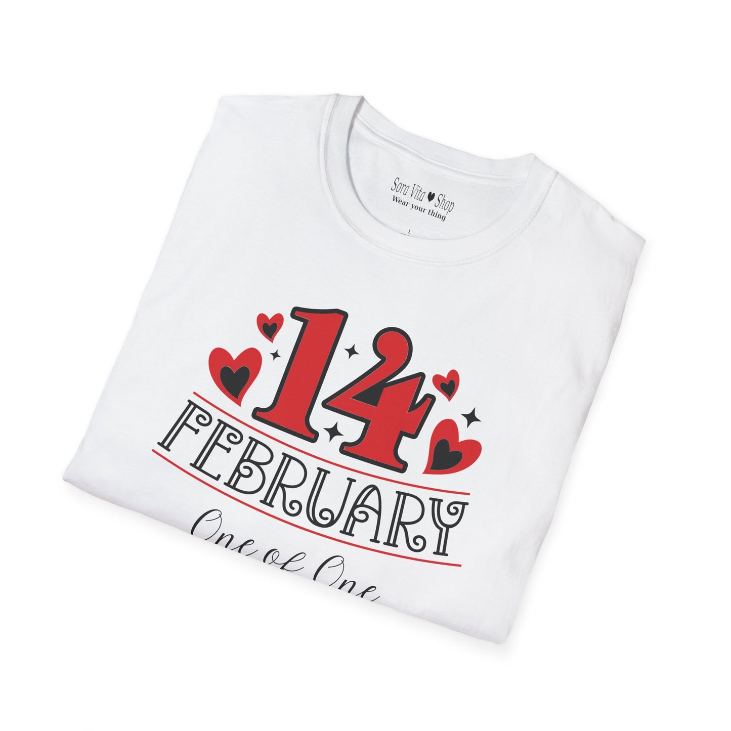Personalized 14 February Script Heart Identity Tee
