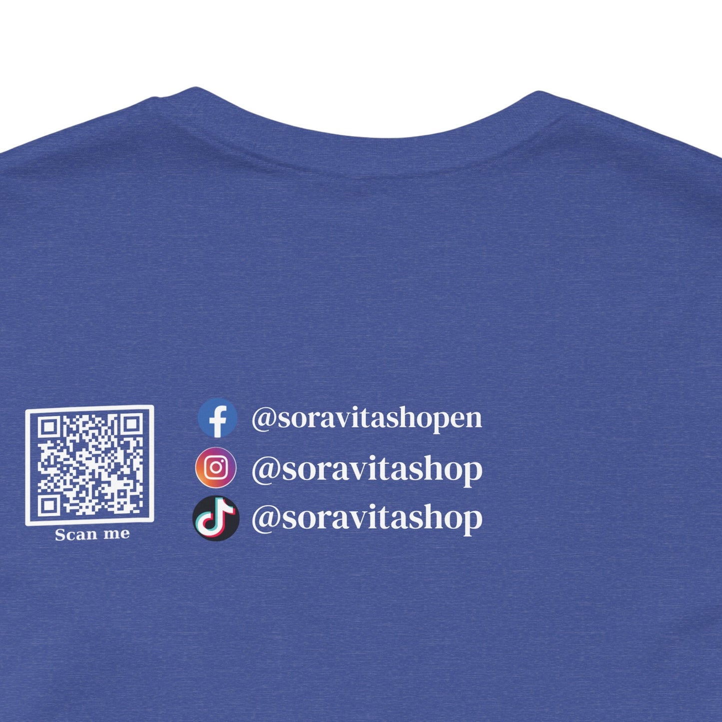 Sora Vita Social Media QR Tee — Brand Identity Professional T-Shirt