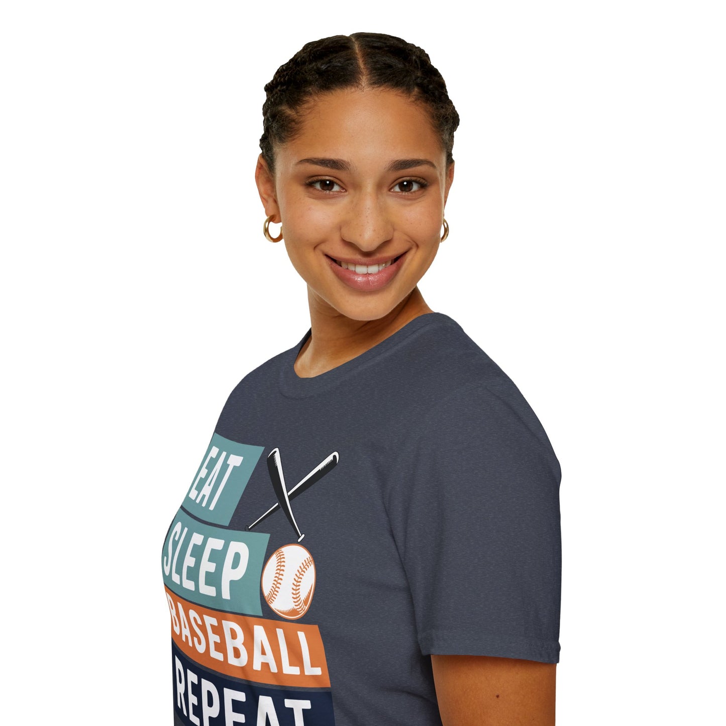 Eat Sleep Baseball Repeat T‑Shirt – Funny Baseball Lover Tee for Game Days, Players & Fans