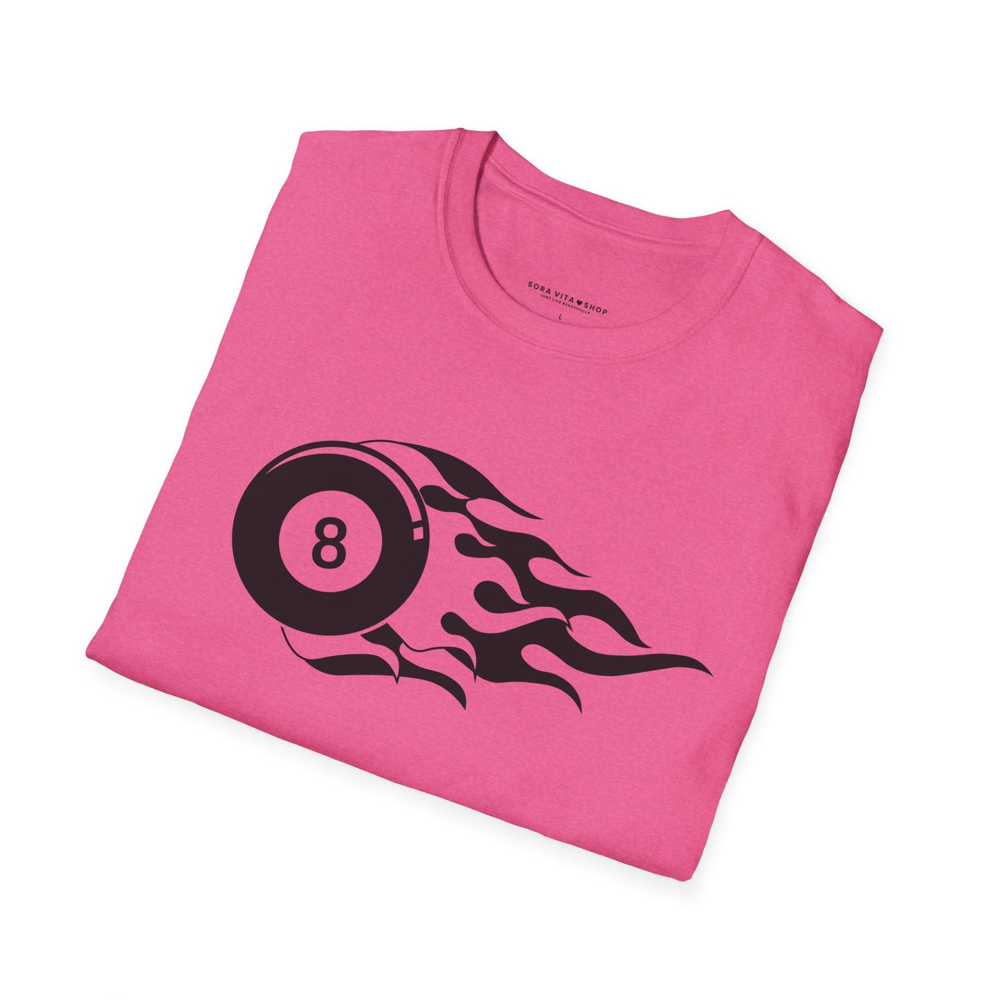 Flame Tattoo 8‑Ball Softstyle Tee – Vintage Billiards Vibes, All‑Day Comfort, Perfect Gift for Pool Lovers & Game Night Legends