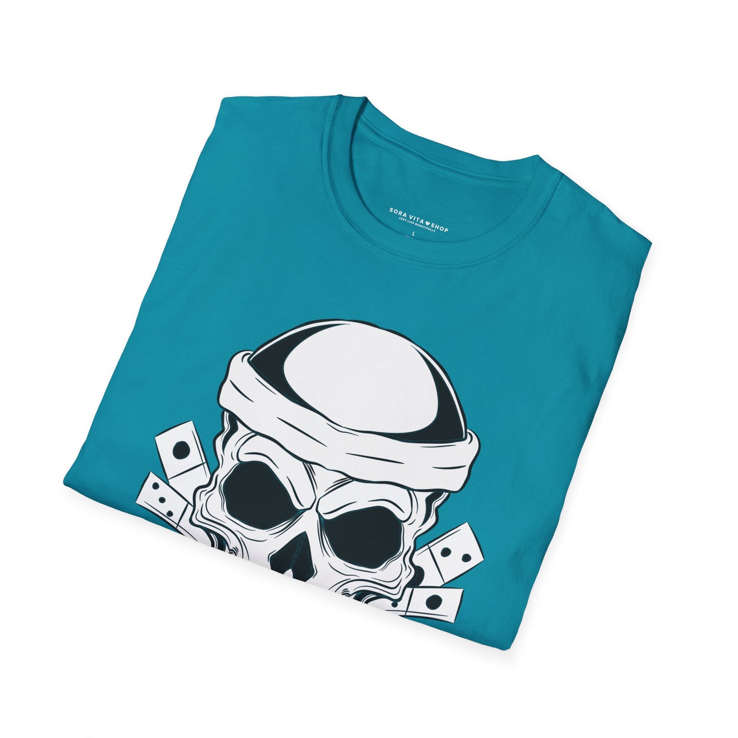 Skull & Dice Graphic T‑Shirt Unisex Softstyle Tee for Gamers, Halloween Nights & Everyday Bold Style