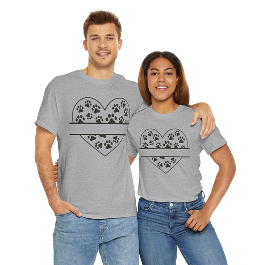 Paw Print Love Tee – Heart Paw Design Shirt for Proud Pet Parents, Dog Moms & Animal Lovers
